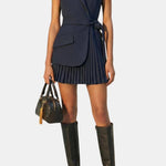 Serenica – Pleated Sleeveless Blazer Dress