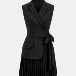 Serenica – Pleated Sleeveless Blazer Dress