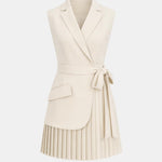 Serenica – Pleated Sleeveless Blazer Dress
