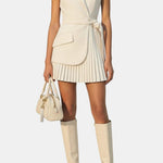 Serenica – Pleated Sleeveless Blazer Dress