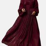 Shanessa – Rosette Pearl Collar Long Dress