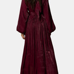 Shanessa – Rosette Pearl Collar Long Dress