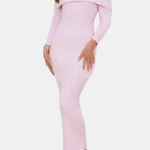 Siena – Off-Shoulder Knit Maxi Dress with Sculpted Fit