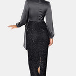 Sofie - Wrap Panel Sequin Formal Dress