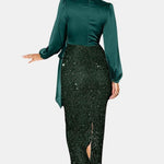 Sofie - Wrap Panel Sequin Formal Dress