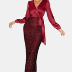 Sofie - Wrap Panel Sequin Formal Dress