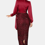 Sofie - Wrap Panel Sequin Formal Dress
