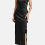 Sofiya – One Shoulder Satin Slit Long Dress