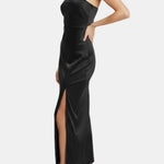 Sofiya – One Shoulder Satin Slit Long Dress