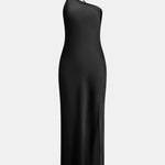 Sofiya – One Shoulder Satin Slit Long Dress