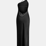 Sofiya – One Shoulder Satin Slit Long Dress