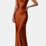 Solana – Satin Maxi Dress with Open-Back Detail