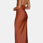 Solana – Satin Maxi Dress with Open-Back Detail