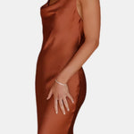 Solana – Satin Maxi Dress with Open-Back Detail