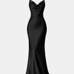 Solana – Satin Maxi Dress with Open-Back Detail