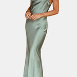 Solana – Satin Maxi Dress with Open-Back Detail