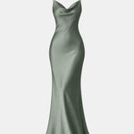 Solana – Satin Maxi Dress with Open-Back Detail