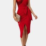 Theora – One-Shoulder Sequin Midi Dress
