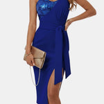 Theora – One-Shoulder Sequin Midi Dress