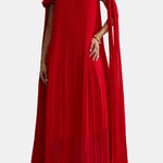 Tryphena – Off-Shoulder Rosette Long Dress in Red