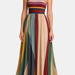 Valeria – Strapless Pleated Maxi Dress