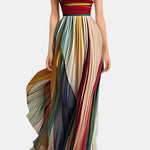 Valeria – Strapless Pleated Maxi Dress