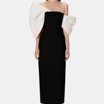Valessia – Bowknot Contrast Midi Dress
