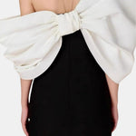 Valessia – Bowknot Contrast Midi Dress