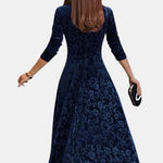 Velmira – Velvet Maxi Dress with Lace Detail