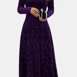 Velmira – Velvet Maxi Dress with Lace Detail