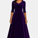 Velmira – Velvet Maxi Dress with Lace Detail