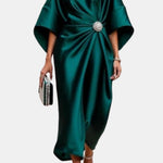 Verbera - Wide Sleeve Satin Maxi Dress