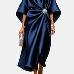 Verbera - Wide Sleeve Satin Maxi Dress
