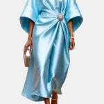 Verbera - Wide Sleeve Satin Maxi Dress