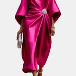 Verbera - Wide Sleeve Satin Maxi Dress