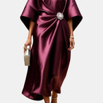 Verbera - Wide Sleeve Satin Maxi Dress