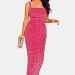 Wendy - Square Neck Sequin Cocktail Dress