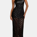 Whitley – Strapless Black Maxi Dress with Luxe Evening Finish