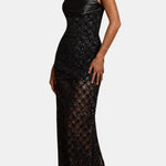 Whitley – Strapless Black Maxi Dress with Luxe Evening Finish