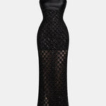 Whitley – Strapless Black Maxi Dress with Luxe Evening Finish