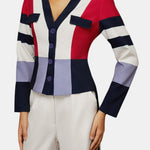 Wren – Urban Color Block V-Neck Cardigan