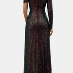 Yara – One Shoulder Ruched Sequin Party Dress in Black Gold