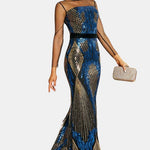 Ysa - Stand Collar Sequin Mermaid Evening Dress