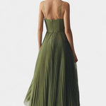 Celia – Off-Shoulder Maxi Dress in Green