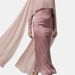 Zahira – Cape Overlay Modest Chiffon Dress