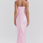 Zefyra – Elegant Draped Strapless Maxi Dress