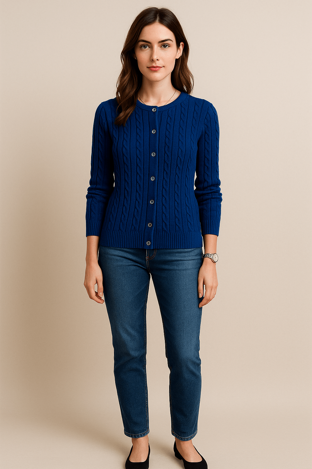 Ashford | Aino – Women’s Wool Knit Cable Cardigan with Button Front - Ashford London Clothing