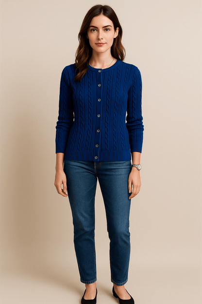 Ashford | Aino – Women’s Wool Knit Cable Cardigan with Button Front - Ashford London Clothing