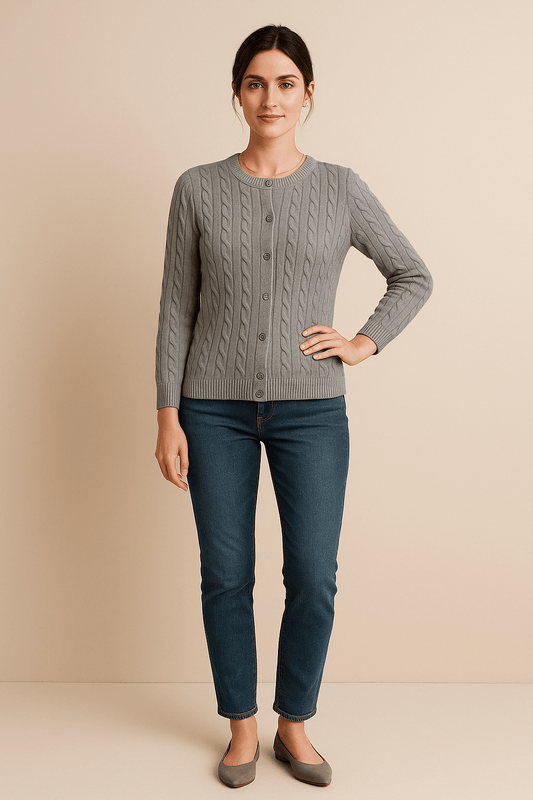 Ashford | Aino – Women’s Wool Knit Cable Cardigan with Button Front - Ashford London Clothing