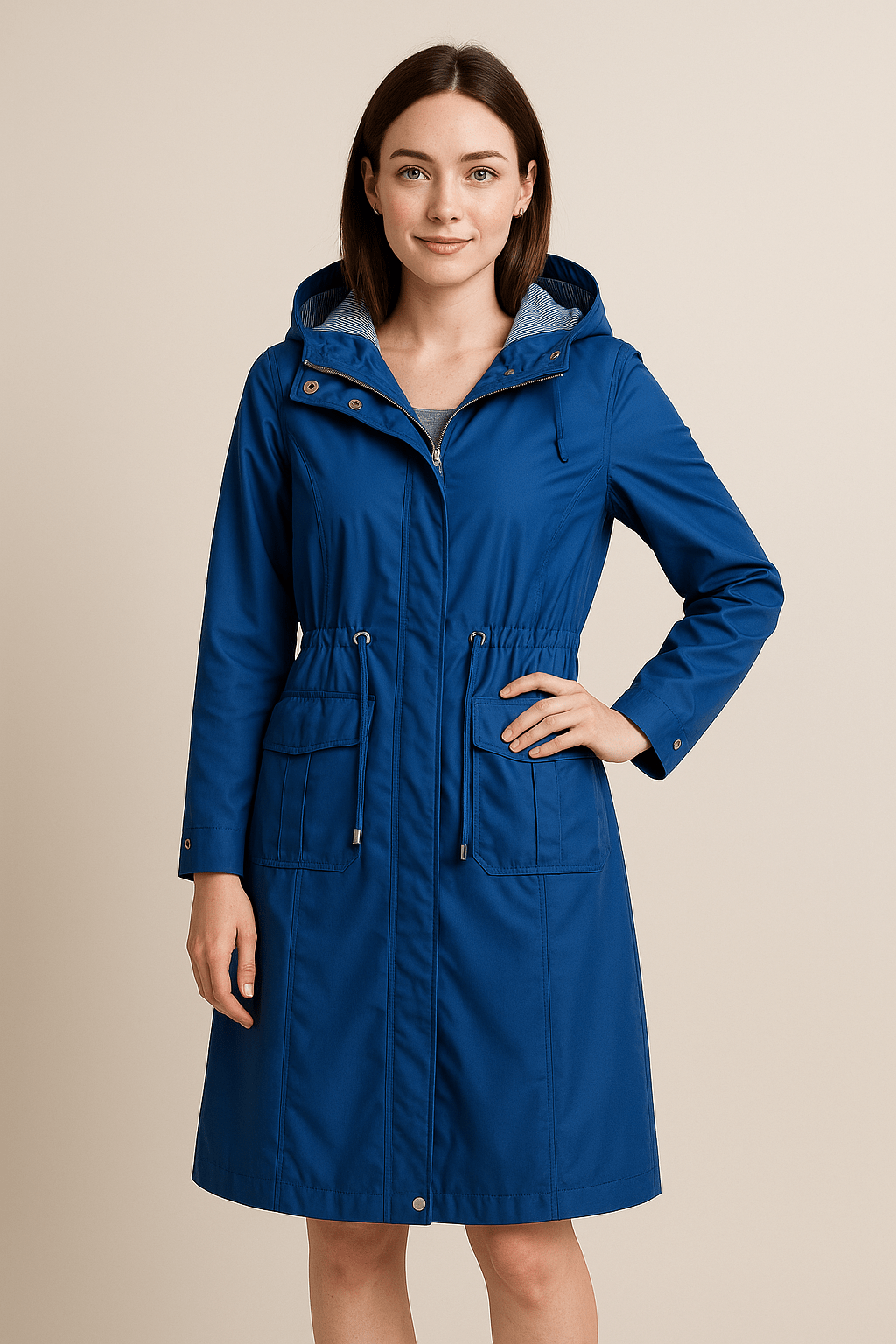 Ashford | Anaya – Women’s Waterproof Over - Knee Hooded Trench Coat with Adjustable Fit - Ashford London Clothing